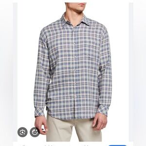 New with Tags Rails Men’s Wyatt Heather Blue/Coral Button Down